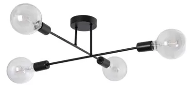 POWERTECH φωτιστικό οροφής HLL-0149, 4x E27, μεταλλικό, μαύρο 1