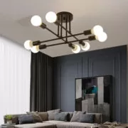 POWERTECH φωτιστικό οροφής HLL-0152, 8x E27, μεταλλικό, μαύρο 2