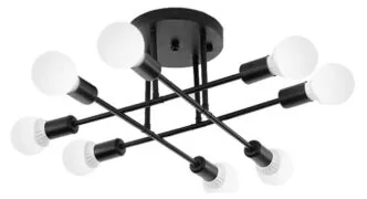 POWERTECH φωτιστικό οροφής HLL-0152, 8x E27, μεταλλικό, μαύρο 1