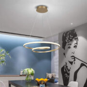 POWERTECH LED φωτιστικό οροφής HLL-0155, 25W, 4000K, Φ40cm, 1m, χρυσό 2