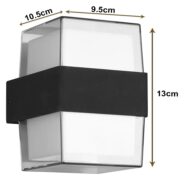 POWERTECH LED φωτιστικό τοίχου HLL-0159, 14W, 4000K, 1190lm, IP65, μαύρο 4