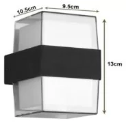 POWERTECH LED φωτιστικό τοίχου HLL-0159, 14W, 4000K, 1190lm, IP65, μαύρο 4