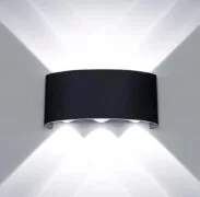 POWERTECH LED φωτιστικό τοίχου HLL-0161, 6W, 4000K, 510lm, IP65, μαύρο 2