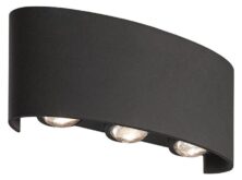 POWERTECH LED φωτιστικό τοίχου HLL-0161, 6W, 4000K, 510lm, IP65, μαύρο