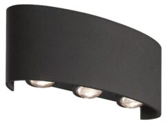 POWERTECH LED φωτιστικό τοίχου HLL-0161, 6W, 4000K, 510lm, IP65, μαύρο