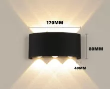 POWERTECH LED φωτιστικό τοίχου HLL-0161, 6W, 4000K, 510lm, IP65, μαύρο 4