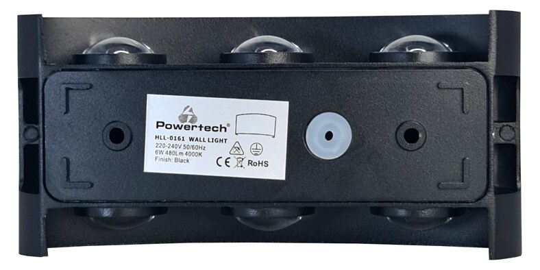 POWERTECH LED φωτιστικό τοίχου HLL-0161, 6W, 4000K, 510lm, IP65, μαύρο 8 POWERTECH LED φωτιστικό τοίχου HLL-0161, 6W, 4000K, 510lm, IP65, μαύρο - Image 6