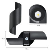 POWERTECH LED φωτιστικό τοίχου HLL-0163, 10W, 4000K, 850lm, IP65, μαύρο 4