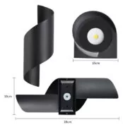 POWERTECH LED φωτιστικό τοίχου HLL-0163, 10W, 4000K, 850lm, IP65, μαύρο 4