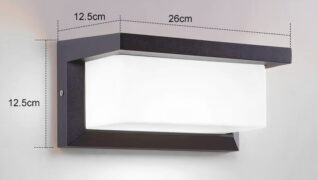 POWERTECH LED φωτιστικό τοίχου HLL-0165, 12W, 4000K, 960lm, IP65, μεταλλικό, μαύρο 3