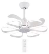 POWERTECH ανεμιστήρας οροφής HLL-0173 με LED φως, 96W, Φ55x35cm, λευκός 1
