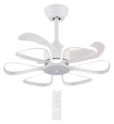 POWERTECH ανεμιστήρας οροφής HLL-0173 με LED φως, 96W, Φ55x35cm, λευκός