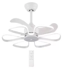 POWERTECH ανεμιστήρας οροφής HLL-0173 με LED φως, 96W, Φ55x35cm, λευκός