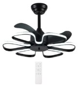 POWERTECH ανεμιστήρας οροφής HLL-0174 με LED φως, 96W, Φ55x35cm, μαύρος 1