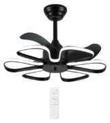 POWERTECH ανεμιστήρας οροφής HLL-0174 με LED φως, 96W, Φ55x35cm, μαύρος 1