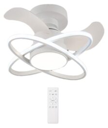 POWERTECH ανεμιστήρας οροφής HLL-0177 με LED φως, 96W, Φ60x28cm, λευκός