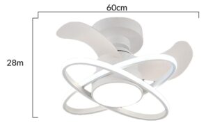 POWERTECH ανεμιστήρας οροφής HLL-0177 με LED φως, 96W, Φ60x28cm, λευκός 4