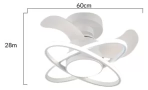 POWERTECH ανεμιστήρας οροφής HLL-0177 με LED φως, 96W, Φ60x28cm, λευκός 4