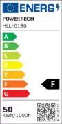 POWERTECH LED φωτιστικό οροφής HLL-0180, 50W, 4000K, Φ60cm x 120cm, μαύρο 4