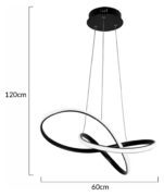 POWERTECH LED φωτιστικό οροφής HLL-0180, 50W, 4000K, Φ60cm x 120cm, μαύρο 5