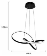 POWERTECH LED φωτιστικό οροφής HLL-0180, 50W, 4000K, Φ60cm x 120cm, μαύρο 5