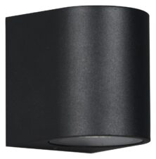 POWERTECH φωτιστικό τοίχου HLL-0187 για GU10 λάμπα, μεταλλικό, IP65, μαύρο