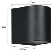 POWERTECH φωτιστικό τοίχου HLL-0187 για GU10 λάμπα, μεταλλικό, IP65, μαύρο 5
