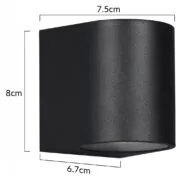 POWERTECH φωτιστικό τοίχου HLL-0187 για GU10 λάμπα, μεταλλικό, IP65, μαύρο 5