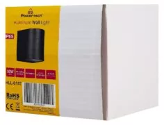 POWERTECH φωτιστικό τοίχου HLL-0187 για GU10 λάμπα, μεταλλικό, IP65, μαύρο 6