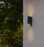 POWERTECH φωτιστικό τοίχου HLL-0188 για 2x GU10 λάμπες, μεταλλικό, IP65, μαύρο 2