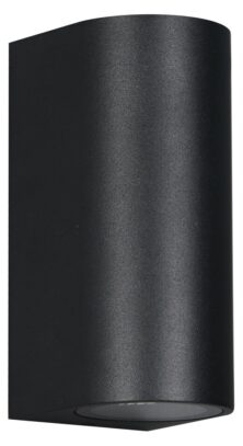 POWERTECH φωτιστικό τοίχου HLL-0188 για 2x GU10 λάμπες, μεταλλικό, IP65, μαύρο