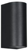 POWERTECH φωτιστικό τοίχου HLL-0188 για 2x GU10 λάμπες, μεταλλικό, IP65, μαύρο