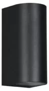POWERTECH φωτιστικό τοίχου HLL-0188 για 2x GU10 λάμπες, μεταλλικό, IP65, μαύρο