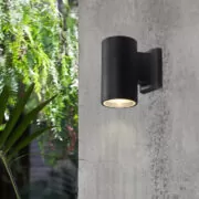 POWERTECH φωτιστικό τοίχου HLL-0189 για GU10 λάμπα, μεταλλικό, IP65, μαύρο 2