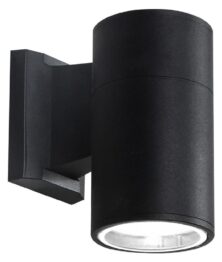 POWERTECH φωτιστικό τοίχου HLL-0189 για GU10 λάμπα, μεταλλικό, IP65, μαύρο