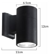 POWERTECH φωτιστικό τοίχου HLL-0189 για GU10 λάμπα, μεταλλικό, IP65, μαύρο 5