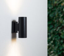 POWERTECH φωτιστικό τοίχου HLL-0190 για 2x GU10 λάμπες, μεταλλικό, IP65, μαύρο 2