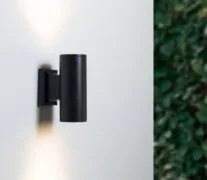 POWERTECH φωτιστικό τοίχου HLL-0190 για 2x GU10 λάμπες, μεταλλικό, IP65, μαύρο 2