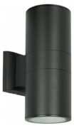 POWERTECH φωτιστικό τοίχου HLL-0190 για 2x GU10 λάμπες, μεταλλικό, IP65, μαύρο 1