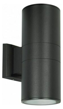 POWERTECH φωτιστικό τοίχου HLL-0190 για 2x GU10 λάμπες, μεταλλικό, IP65, μαύρο