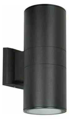POWERTECH φωτιστικό τοίχου HLL-0190 για 2x GU10 λάμπες, μεταλλικό, IP65, μαύρο