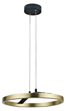 POWERTECH LED φωτιστικό οροφής HLL-0201, 29W, 4000K, Φ38x120cm, χρυσό/μαύρο