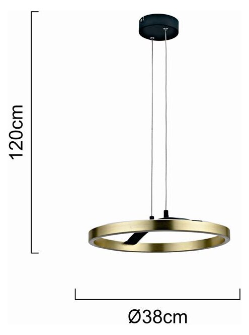 POWERTECH LED φωτιστικό οροφής HLL-0201, 29W, 4000K, Φ38x120cm, χρυσό/μαύρο 6 POWERTECH LED φωτιστικό οροφής HLL-0201, 29W, 4000K, Φ38x120cm, χρυσό/μαύρο - Image 4