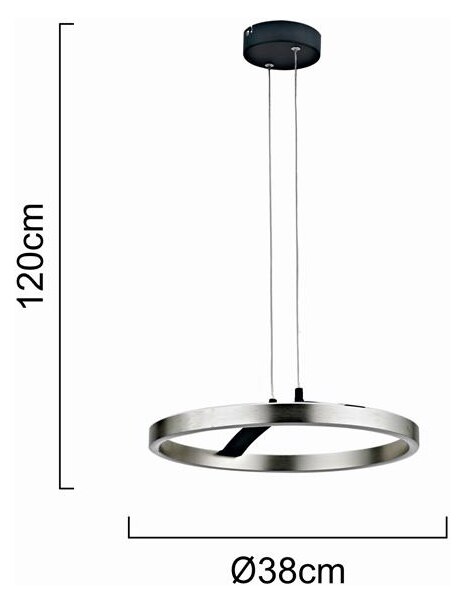POWERTECH LED φωτιστικό οροφής HLL-0202, 29W, 4000K, Φ38x120cm, ασημί/μαύρο 6 POWERTECH LED φωτιστικό οροφής HLL-0202, 29W, 4000K, Φ38x120cm, ασημί/μαύρο - Image 4