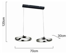 POWERTECH LED φωτιστικό οροφής HLL-0203, 42W, 4000K, 70x30x120cm, ασημί/μαύρο 4