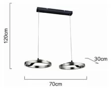 POWERTECH LED φωτιστικό οροφής HLL-0203, 42W, 4000K, 70x30x120cm, ασημί/μαύρο 4