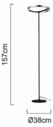 POWERTECH LED φωτιστικό δαπέδου HLL-0204, 42W, 4000K, Φ38x157cm, ασημί/μαύρο 4