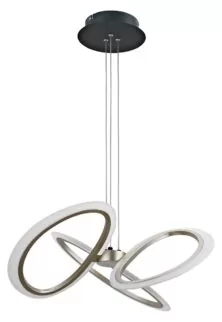 POWERTECH LED φωτιστικό οροφής HLL-0205, 40W, 4000K, Φ53x120cm, οπάλ χρυσό/μαύρο
