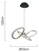 POWERTECH LED φωτιστικό οροφής HLL-0205, 40W, 4000K, Φ53x120cm, οπάλ χρυσό/μαύρο 11 POWERTECH LED φωτιστικό οροφής HLL-0205, 40W, 4000K, Φ53x120cm, οπάλ χρυσό/μαύρο 4