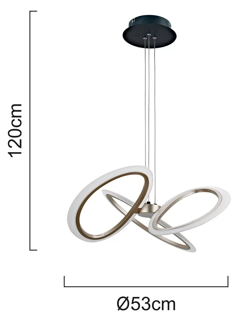 POWERTECH LED φωτιστικό οροφής HLL-0205, 40W, 4000K, Φ53x120cm, οπάλ χρυσό/μαύρο 6 POWERTECH LED φωτιστικό οροφής HLL-0205, 40W, 4000K, Φ53x120cm, οπάλ χρυσό/μαύρο - Image 4